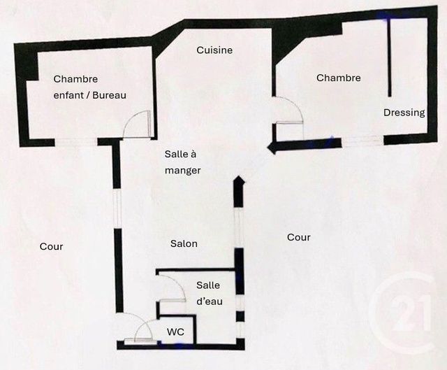 Appartement F3 à vendre - 3 pièces - 48.18 m2 - LEVALLOIS PERRET - 92 - ILE-DE-FRANCE - Century 21 Anatole France