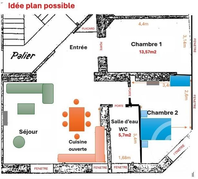 Appartement F3 à vendre - 3 pièces - 60.0 m2 - LEVALLOIS PERRET - 92 - ILE-DE-FRANCE - Century 21 Anatole France
